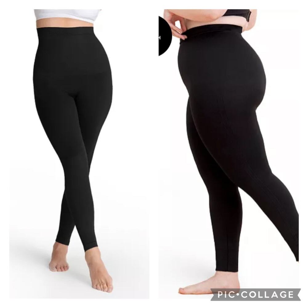 Shapermint Black High Waisted Shaping Leggings NEW Plus Size 3X